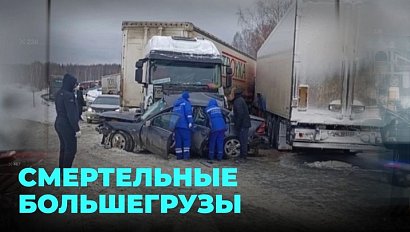 Иномарку выбросило под колёса фуры, погибла вся семья