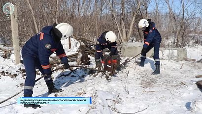 Спасатели снесли подвесной мост через реку Карасук